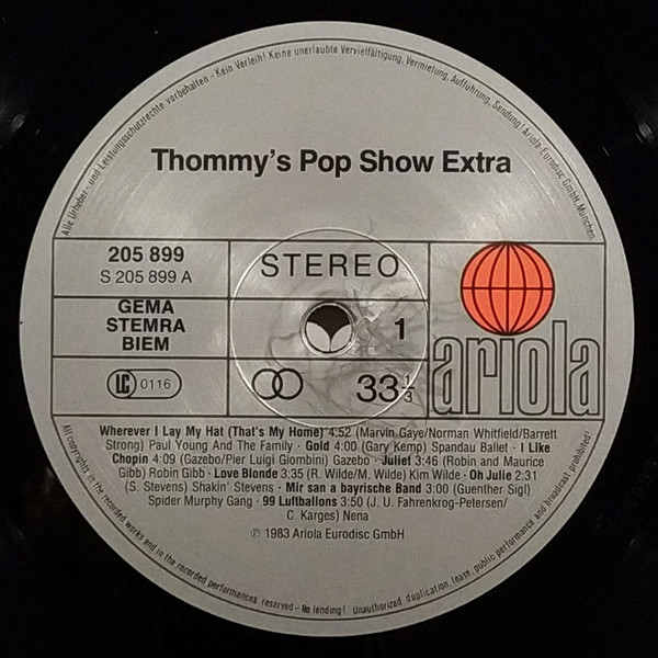 Various - Thommy's Pop-Show Extra | Ariola (205 899) - 3
