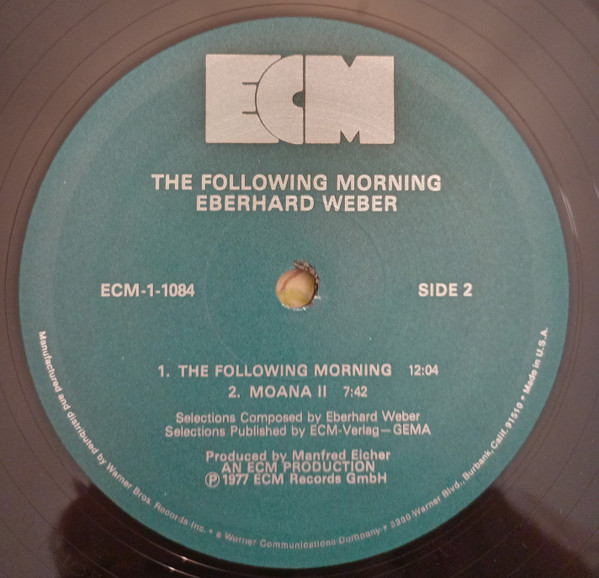 Eberhard Weber - The Following Morning [Vinyl] | ECM Records (ECM 1084) - 4