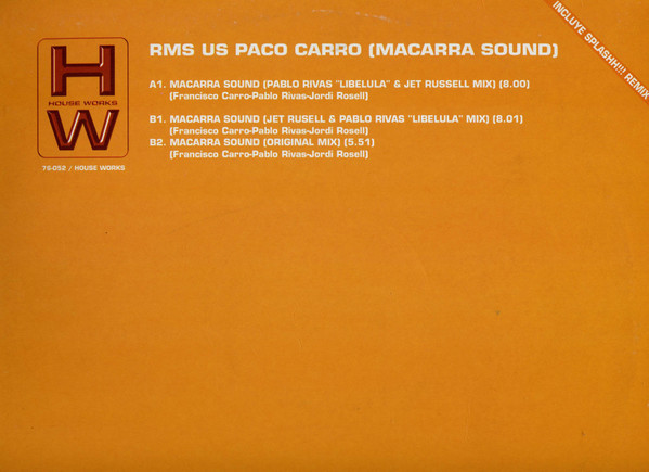 Rms Vs Paco Carro - Macarra Sound | House Works (HW 76-052) - main