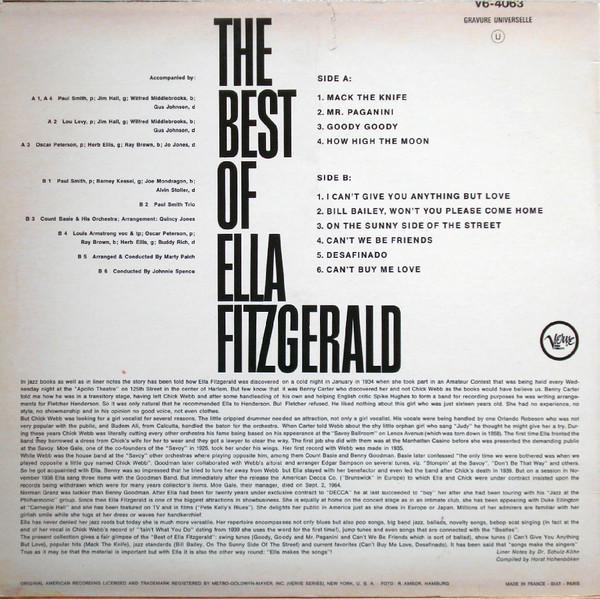 Ella Fitzgerald - The Best Of Ella Fitzgerald | Verve Records (V6-4063) - 2 Ella Fitzgerald - The Best Of Ella Fitzgerald | Verve Records (V6-4063) - 2
