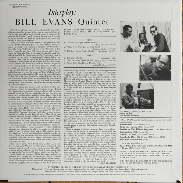Bill Evans - Interplay | Riverside Records (CR00855) - 2
