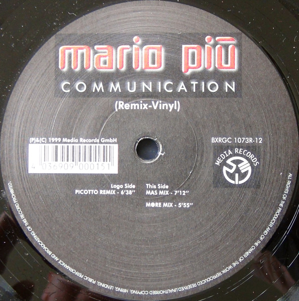 Mario Più - Communication (Remix-Vinyl) | Media Records (BXRG 1073R-12) - 2 Mario Più - Communication (Remix-Vinyl) | Media Records (BXRG 1073R-12) - 2