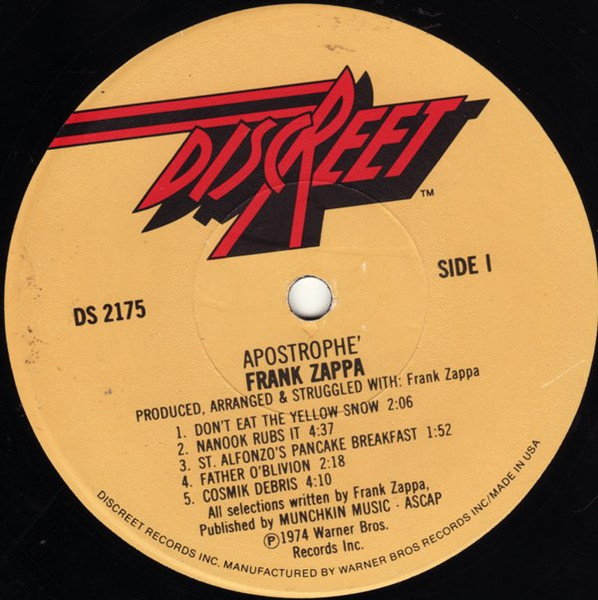 Frank Zappa - Apostrophe (') | Discreet (DS 2175) - 3 Frank Zappa - Apostrophe (') | Discreet (DS 2175) - 3