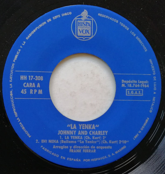 Johnny & Charley - La Yenka | Hispavox (HH 17-308) - 3