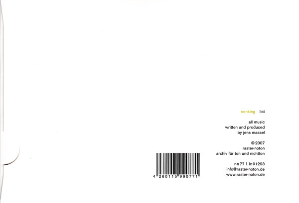 Senking - List | Raster-Noton (r-n 77) - 2