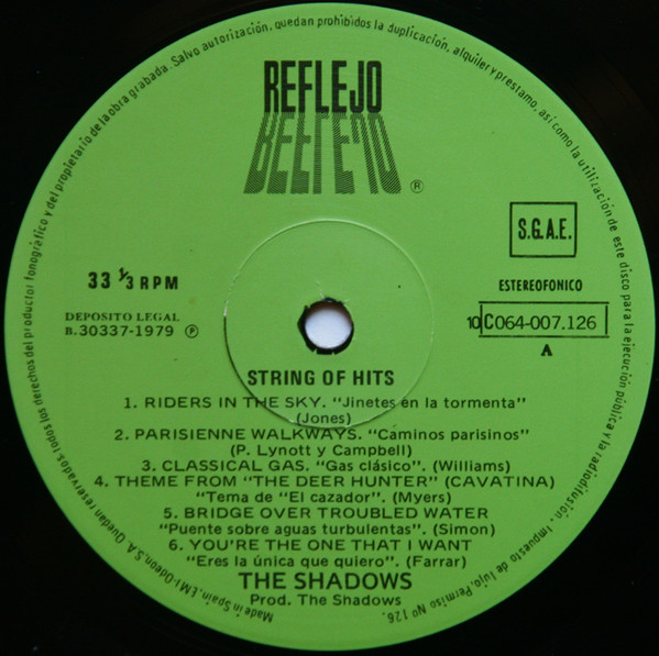 The Shadows - String Of Hits | Reflejo (10 C 064-007.126) - 3 The Shadows - String Of Hits | Reflejo (10 C 064-007.126) - 3