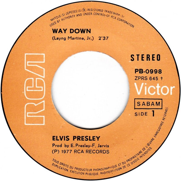 Elvis Presley - Way Down | RCA Victor (PB-0998) - 2 Elvis Presley - Way Down | RCA Victor (PB-0998) - 2