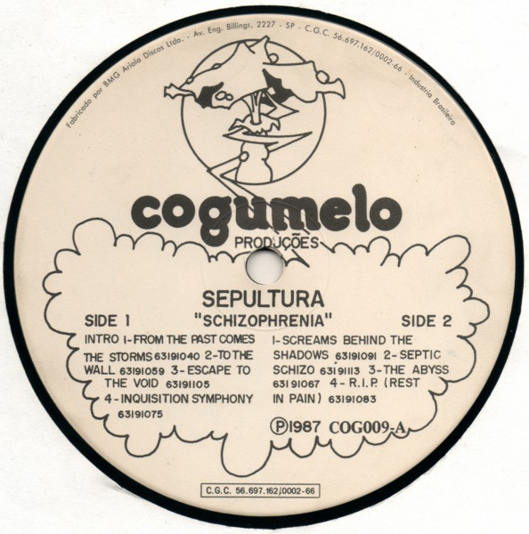 Sepultura - Schizophrenia | Cogumelo Produções (COG 009) - 4