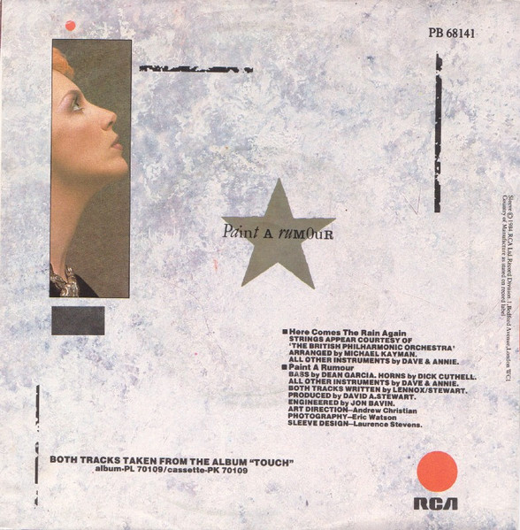 Eurythmics - Here Comes The Rain Again | RCA (PB-68141) - 2 Eurythmics - Here Comes The Rain Again | RCA (PB-68141) - 2