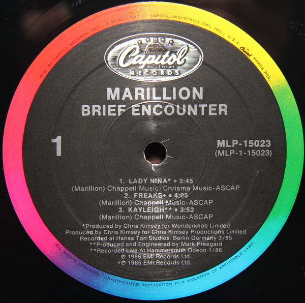 Marillion - Brief Encounter | Capitol Records (MLP-15023) - 3 Marillion - Brief Encounter | Capitol Records (MLP-15023) - 3