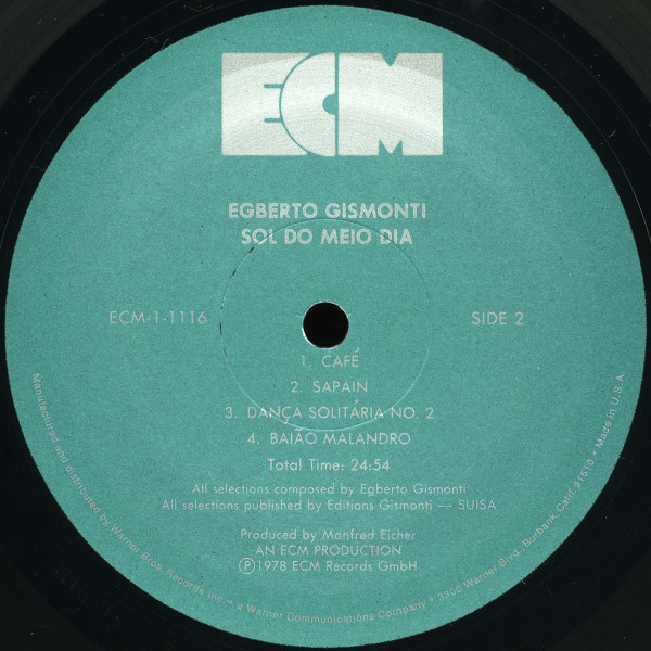 Egberto Gismonti - Sol Do Meio Dia | ECM Records (ECM-1-1116) - 4 Egberto Gismonti - Sol Do Meio Dia | ECM Records (ECM-1-1116) - 4