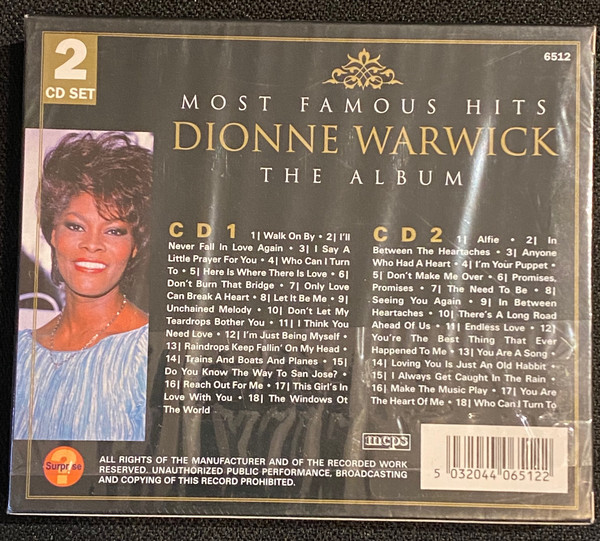 Dionne Warwick - The Album - Most Famous Hits | Surpr!se (6512) - 2