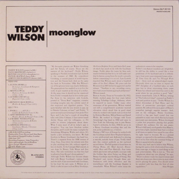 Teddy Wilson - Moonglow | Black Lion Records (BLP 30133) - main