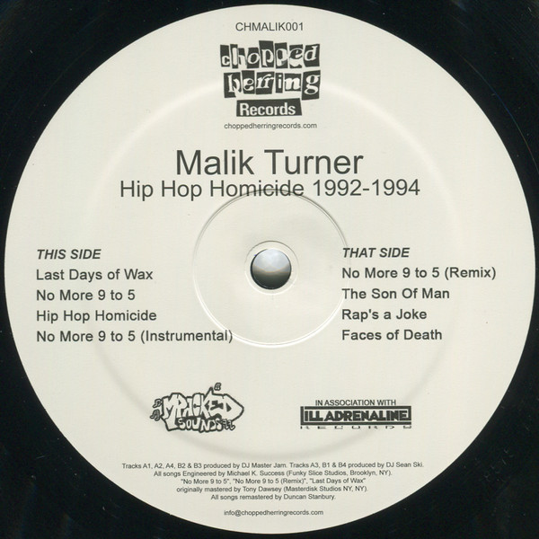 Malik Turner - Hip Hop Homicide 1992-1994 EP | Chopped Herring Records (CHMALIK001)