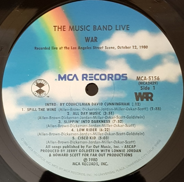 War - The Music Band Live | MCA Records (MCA-5156) - 3 War - The Music Band Live | MCA Records (MCA-5156) - 3