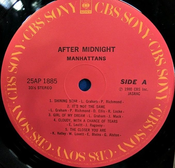 Manhattans - After Midnight | CBS/Sony (25AP 1885) - 3 Manhattans - After Midnight | CBS/Sony (25AP 1885) - 3