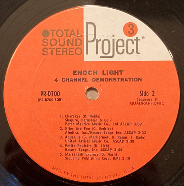 Enoch Light - 4 Channel Stereo | Project 3 Total Sound (PR-D700) - 4 Enoch Light - 4 Channel Stereo | Project 3 Total Sound (PR-D700) - 4