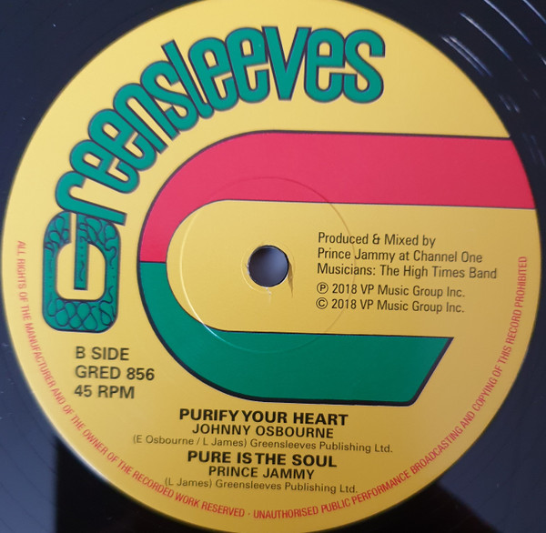 Johnny Osbourne - Love You Tonight / Purify Your Heart | Greensleeves Records (GRED 856) - 2 Johnny Osbourne - Love You Tonight / Purify Your Heart | Greensleeves Records (GRED 856) - 2