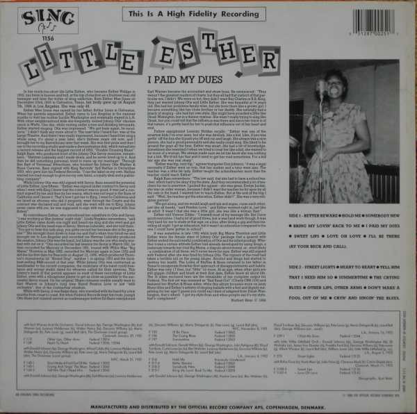 Esther Phillips - I Paid My Dues | Sing (1156) - 2