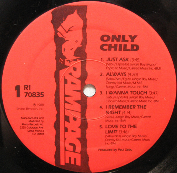 Only Child - Only Child | Rampage Records (R1 70835) - 3 Only Child - Only Child | Rampage Records (R1 70835) - 3
