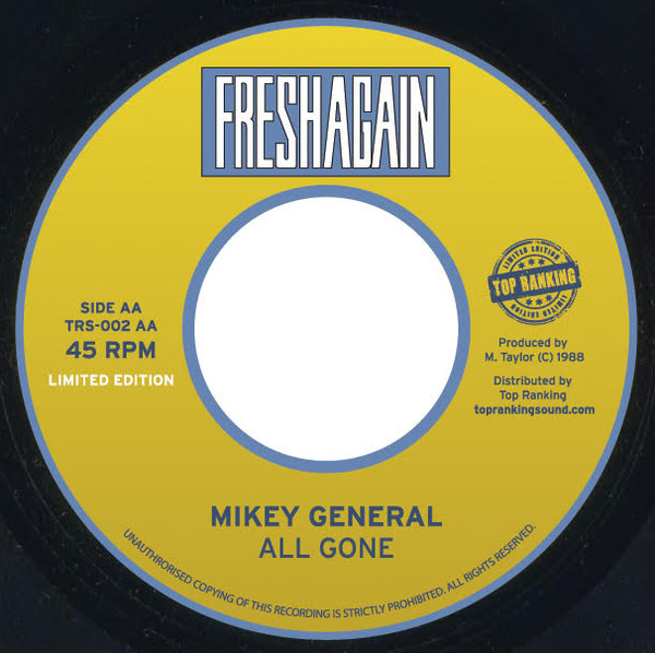 Mikey General - Parring P / All Gone | Fresh Again (TRS-002) - 2