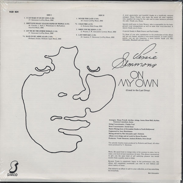 Vessie Simmons - On My Own | Simco Records (KGB 824) - 2 Vessie Simmons - On My Own | Simco Records (KGB 824) - 2