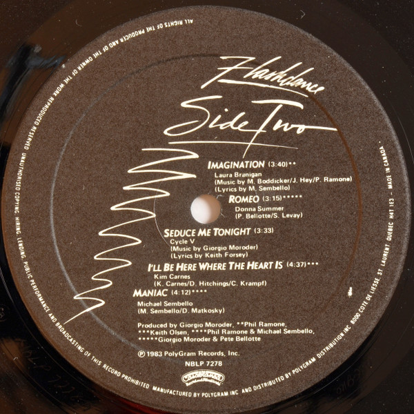Various - Flashdance (Original Soundtrack From The Motion Picture) [Vinyl] | Casablanca (NBLP 7278) - 4