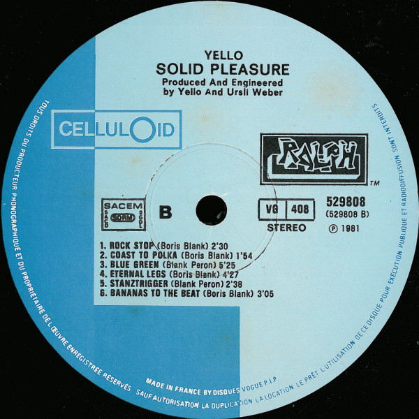 Yello - Solid Pleasure | Celluloid (529808) - 4