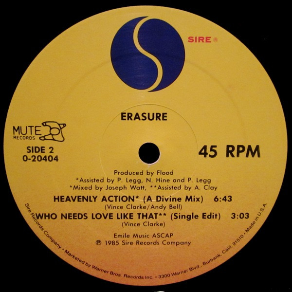 Erasure - Who Needs Love Like That | Sire (0-20404) - 4 Erasure - Who Needs Love Like That | Sire (0-20404) - 4
