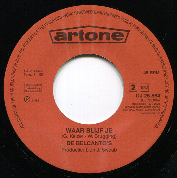 De Belcanto's - Rozen Voor Linda | Artone (DJ 25 864) - 4