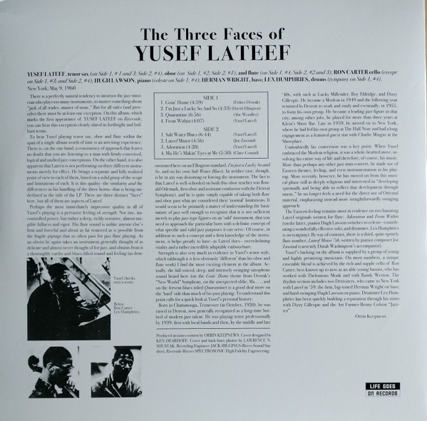 Yusef Lateef - The Three Faces Of Yusef Lateef | Life Goes On Records (Life030) - 2 Yusef Lateef - The Three Faces Of Yusef Lateef | Life Goes On Records (Life030) - 2