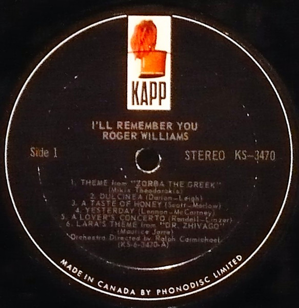 Roger Williams - I'll Remember You | Kapp Records (KS-3470) - 2 Roger Williams - I'll Remember You | Kapp Records (KS-3470) - 2