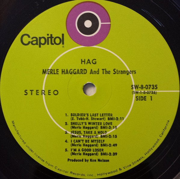 Merle Haggard And The Strangers - Hag | Capitol Records (ST-735) - 3 Merle Haggard And The Strangers - Hag | Capitol Records (ST-735) - 3