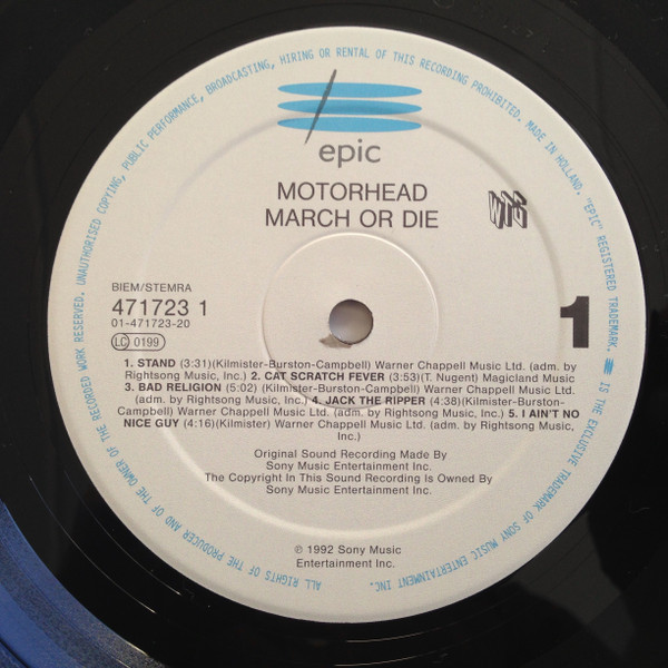 Motörhead - March Ör Die | Epic (471723 1) - 3 Motörhead - March Ör Die | Epic (471723 1) - 3