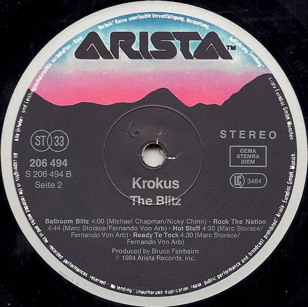 Krokus - The Blitz | Arista (206 494) - 4