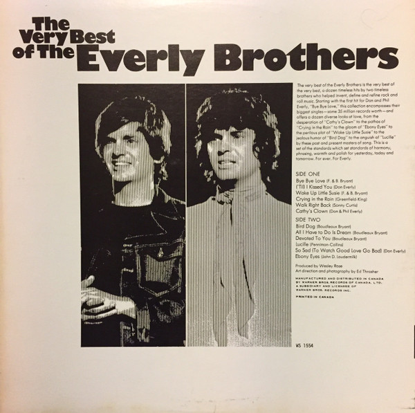 Everly Brothers - The Very Best Of The Everly Brothers | Warner Bros. Records (WS 1554) - 2
