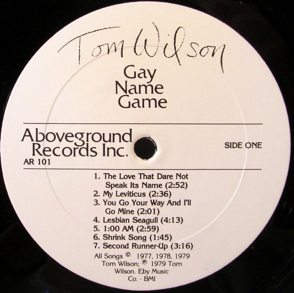 Tom Wilson Weinberg - Gay Name Game | Aboveground Records (AR 101) - 3