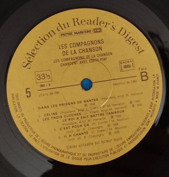 Les Compagnons De La Chanson - Les Compagnons De La Chanson Chantent ... | Sélection Du Reader's Digest (yPartx 89.096) - 2