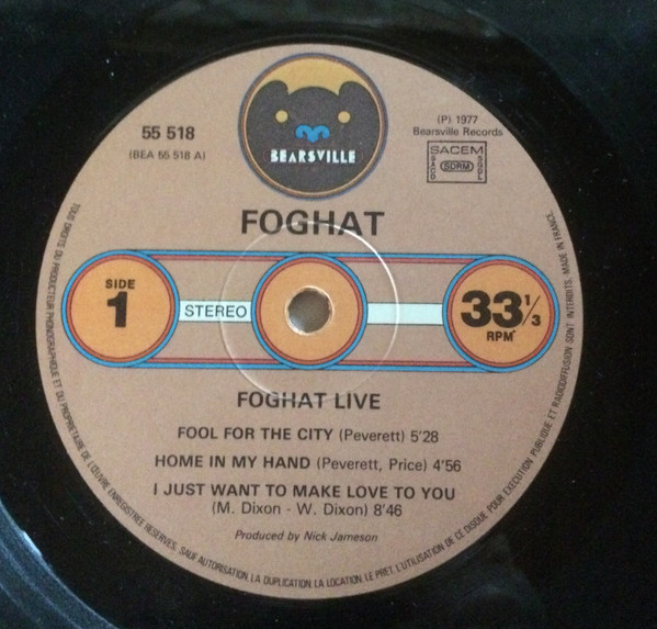 Foghat - Live | Bearsville (BEA 55 518) - 3