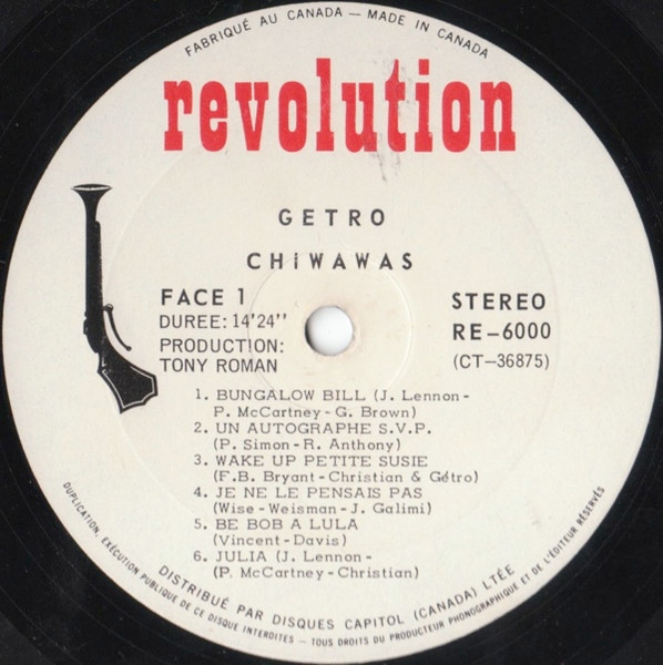 Getro - Chiwawas [Vinyl] | Revolution (RE-6000) - 3