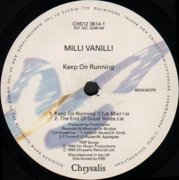 Milli Vanilli - Keep On Running | Chrysalis (CHS 123614) - 3