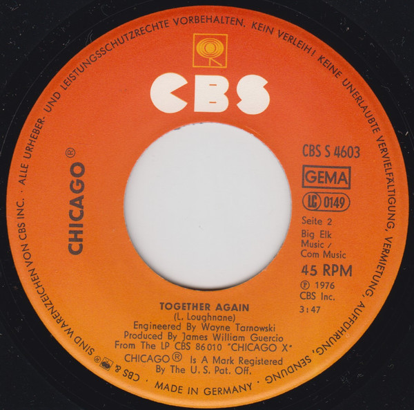 Chicago - If You Leave Me Now | CBS (CBS S 4603) - 4