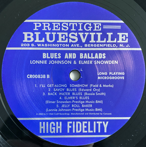 Lonnie Johnson With Elmer Snowden - Blues & Ballads | Prestige Bluesville (CR00838) - 4 Lonnie Johnson With Elmer Snowden - Blues & Ballads | Prestige Bluesville (CR00838) - 4