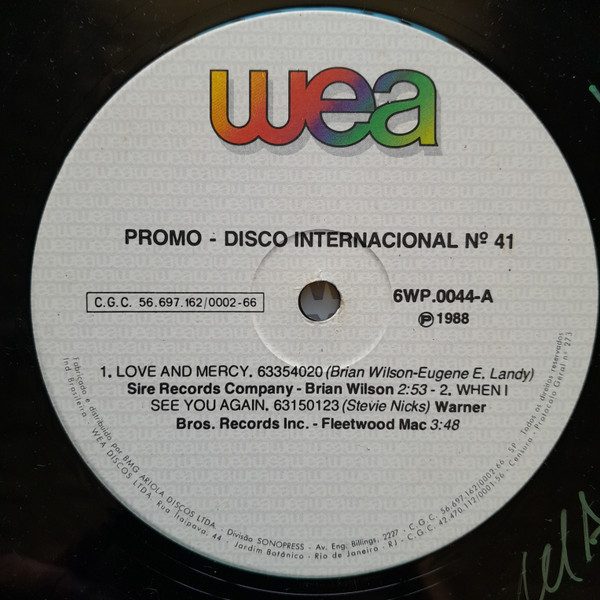 Various - Promo - Disco Internacional N° 41 | WEA (6WP.0044) - 3