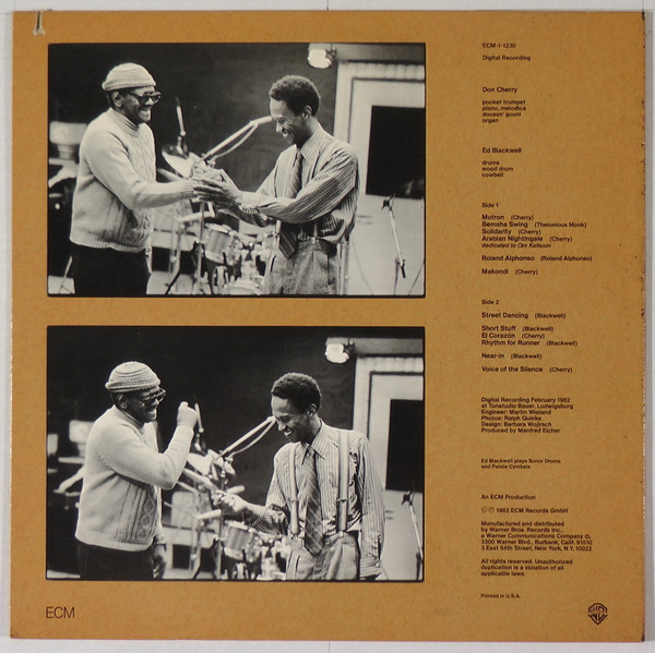 Don Cherry / Ed Blackwell - El Corazón | ECM Records (ECM 1-1230) - 2 Don Cherry / Ed Blackwell - El Corazón | ECM Records (ECM 1-1230) - 2