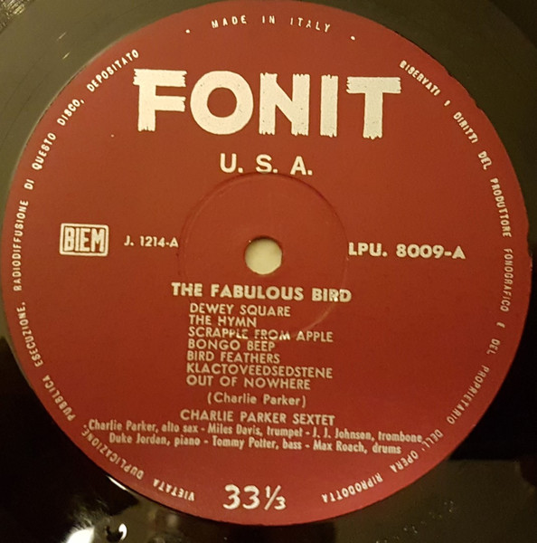 Charlie Parker , Miles Davis - Charlie Parker & Miles Davis | Fonit U.S.A. (LPI 8009) - 4
