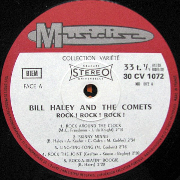 Bill Haley And His Comets - Rock ! Rock ! Rock ! | Musidisc (30 CV 1072) - 3 Bill Haley And His Comets - Rock ! Rock ! Rock ! | Musidisc (30 CV 1072) - 3