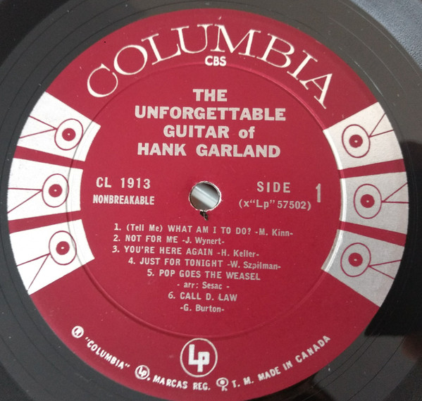 Hank Garland - The Unforgettable Guitar Of Hank Garland [Vinyl] | Columbia (CL 1913) - 4