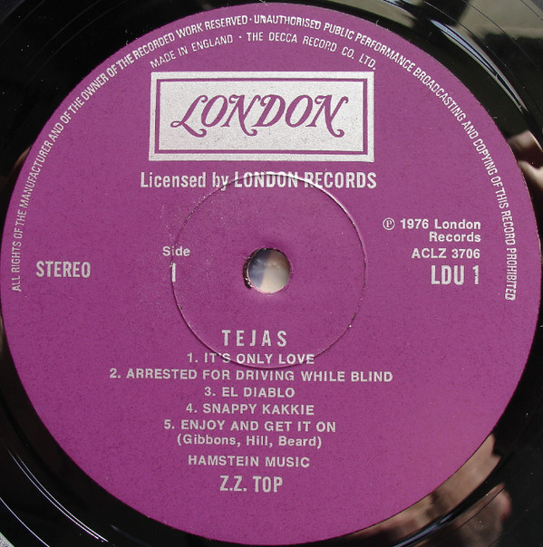 ZZ Top - Tejas | London Records (LDU 1) - 4 ZZ Top - Tejas | London Records (LDU 1) - 4