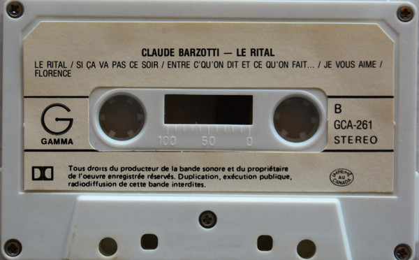 Claude Barzotti - Le Rital | Gamma (GCA-261) - 2